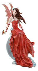 Ebros Nene Thomas Celestial Cupid Moon Crimson Wedding Fairy In Red Gown Statue