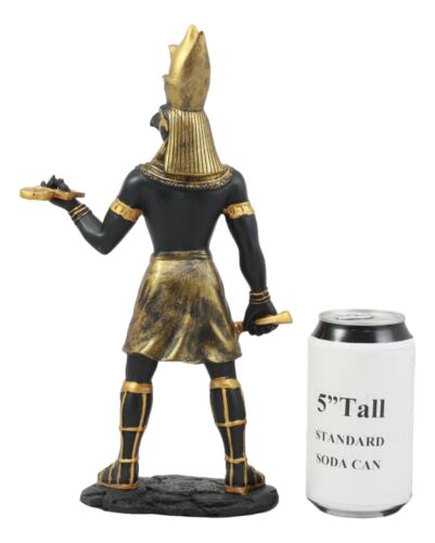 Ancient Egyptian Theme Falcon Horus Ra Holding Ankh Statue God Of War Sky Decor