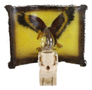 Rustic Western Swooping Bald Eagle Bird Faux Birchwood Wall Plug In Night Lights