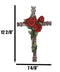 Rustic Western Romantic Red Roses Vine Roman Spike Nails Decorative Wall Cross