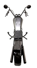 Ebros Gift Chopper Motorcycle Bike Hand Made Metal Wine Bottle Holder Caddy Decor Figurine 16"H