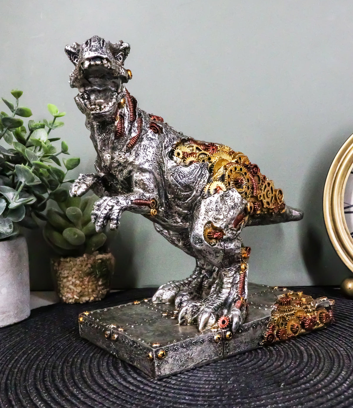 Ebros Steampunk T-Rex Figurine Jurassic Era Predator Tyrannosaurus Rex Statue Dinosaur