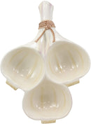 Ebros 11.25" Long Ceramic Garlic Clovers Shaped Serving Bowl Dish For Condiments - Ebros Gift