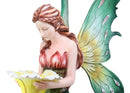 Ebros Large Crown Braided Hair Fairy Kneeling by Yellow Lilies Statue 28" Tall Reflection of A Faerie FAE Nymph Pixie Magic Collectible Figurine Fantasy Fairies Pixies Nymphs Home Decor