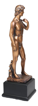 Ebros Renaissance Art Michelangelo Nude King David Bronze Electroplated Resin Statue