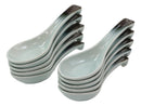 Pack Of 10 Artistic Designer Blue Black Ombre Ceramic Ladle Hook Soup Spoons