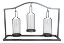 Western Black Arched Metal Stand Decorative Triple Votive Candles Candleholder