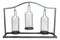 Western Black Arched Metal Stand Decorative Triple Votive Candles Candleholder