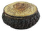 Ebros Rustic Faux Wood Alpha Wolf Jewelry Box Figurine 4" Diameter