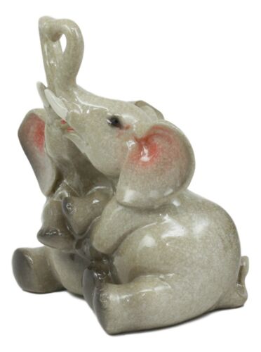 Loving Hugs Elephant Couple Figurine With Heart Shaped Trunks Anniversary Decor