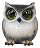 Whimsical Great Horned Owl Owlet Baby Stationery Pen Make Up Brush Holder Statue