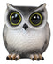 Whimsical Great Horned Owl Owlet Baby Stationery Pen Make Up Brush Holder Statue