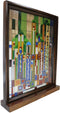 Ebros Frank Lloyd Wright Cactus Flowers Stained Glass Plaque Wall Hanger 15"H