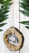 Rustic Western Bison Buffalo Faux Wood Log Set of 4 Christmas Tree Ornaments
