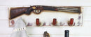 20"L Rustic Western Country Shotgun With 4 Ammo Bullet Wall Hooks Wooden Plaque