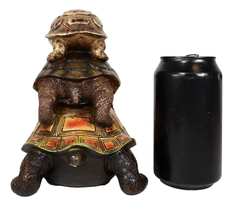 Nautical Marine Reptile 3 Stacked Acrobatic Turtles Tortoises Figurine Feng Shui