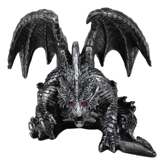 Ebros Gothic Crouching Ghost Dragon Of Erebor Mountain Statue 9.25"L Fantasy Dragons - Ebros Gift