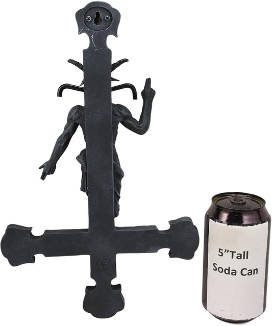Ebros Samael Lilith Baphomet On Inverted Cross Hanging Wall Decor Plaque 12.25"H