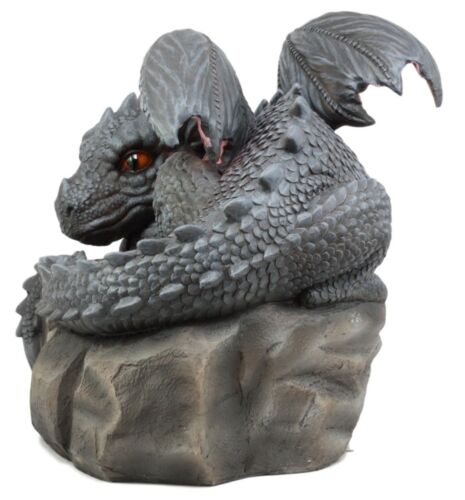 Spyro Resting Baby Dragon Hatchling Garden Statue 10"H Faux Stone Resin Finish