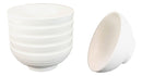 Pack Of 6 Contemporary Ridged 7.5"D Matte White Melamine Salad Pasta Soup Bowls