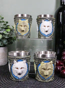 Mythical Fantasy Albino And Gray Wolf Shot Glasses 2-Ounce Set Of 4 Novelties