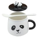 China Giant Panda Bear Ceramic Coffee Tea Mug Drink Cup With Spoon And Lid 14oz