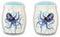 Nautical Blue Sea Octopus Splashing Bubbles Ceramic Salt And Pepper Shakers Set