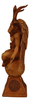 Rustic Red Clay Finish Sabbatic Goat Idol Baphomet Pentagram Figurine 6.5"H