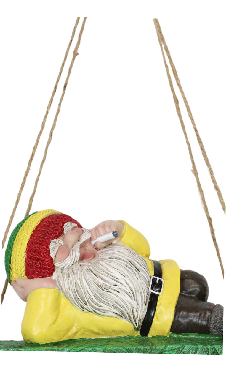 Whimsical Rasta Hippie Mr Gnome Smoking Stash On Weed Bench Wall Or Tree Hanger