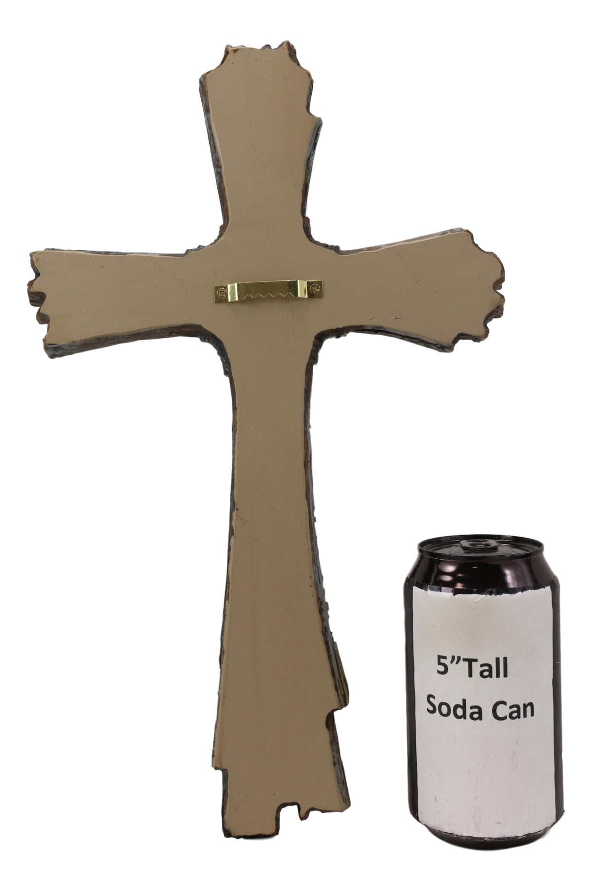 Ebros Rustic Faux Resin Driftwood Finish Crucifix Rugged Wall Cross Decor 13"H - Ebros Gift