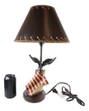 Soaring Bald Eagle With American Flag Memorial Table Lamp Figurine 19" Tall