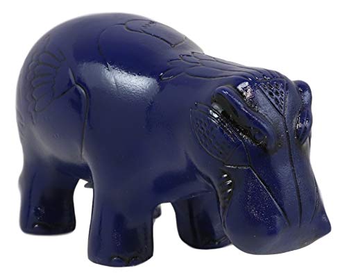 Ebros Mini Egyptian Goddess Taweret Statue 3"L Dark Blue Nile River Hippopotamus