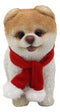 Ebros Red Scarf Boo The World's Cutest Pomeranian Dog Statue Pet Pal Dogs Collectible Breed Pomeranians Memorial Collectible Resin Decor Figurine with Glass Eyes Official Licensed Sculpture