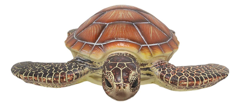 Ebros Coastal Swimming Brown Sea Turtle Wall Decor Hanging Plaque 11.25" Long