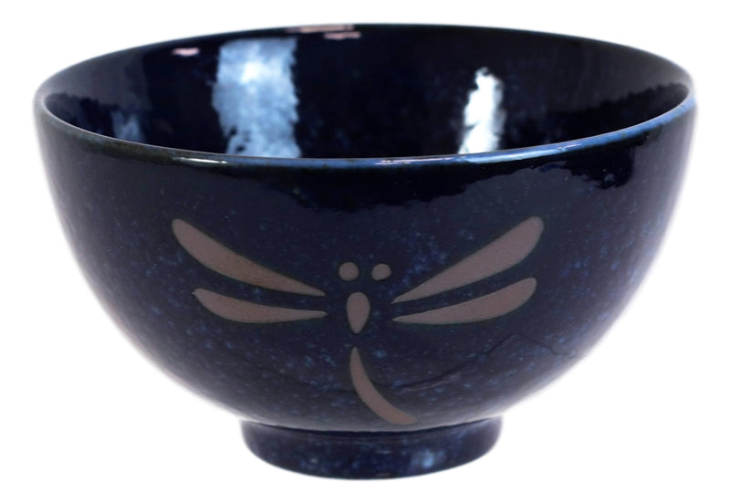 Pack Of 6 Japanese Blue Dragonfly Rice Soup Cereal Salad Dessert 12oz Bowls