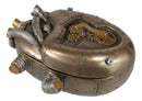 Steampunk Dragon Heart Gear Pulse Radioactive Fire Engine Jewelry Box Figurine