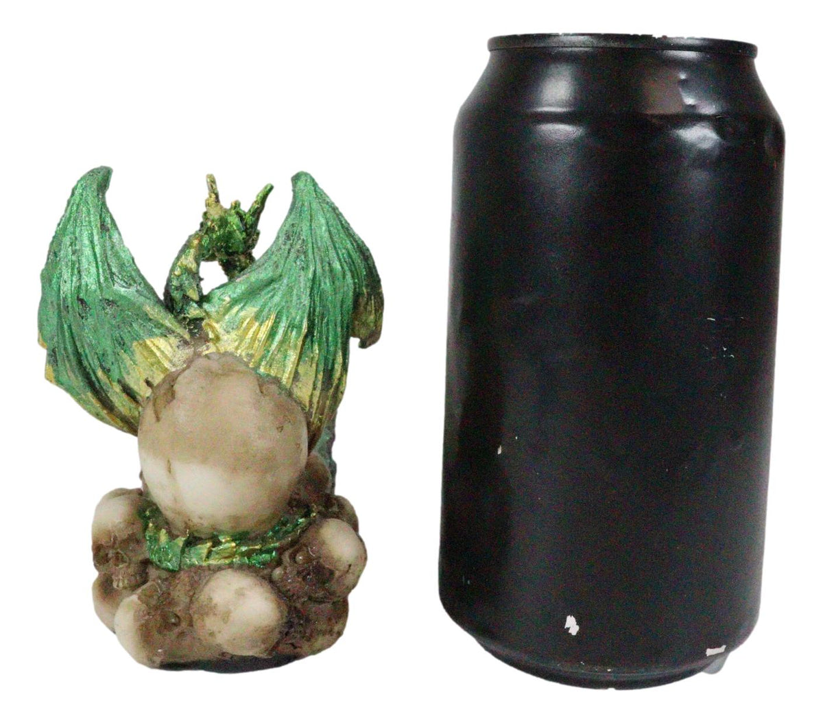 Ebros Green Dragon on Skull Stick Incense Burner 10.75" Length Functional Decor - Ebros Gift
