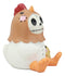 Ebros Furry Bones Chicken Nugget with Yellow Chick Figurine 3.5" Tall Skeleton