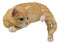 Lifelike Perching Orange Tabby Cat Shelf Sitter Statue 13.25"L Decor Cats Kitten