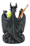 Medieval Saint George Dragon Guarding Medieval Knight Helmet Pen Holder Statue