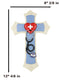 Physician Medic Blue Layered Wall Cross With Red Heart Stethoscope Doctor Nurse