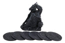 Ebros Gift Gothic Winged Guardian Dragon with Celtic Knotwork Coaster Set Figurine Holder with 6 Round Coasters 6.25" Tall Dungeons and Dragons Mythical Fantasy Flying Beast