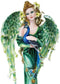 Ebros Large 21.75" Tall Iridescent Peacock Flower Fairy Mother Decorative Statue