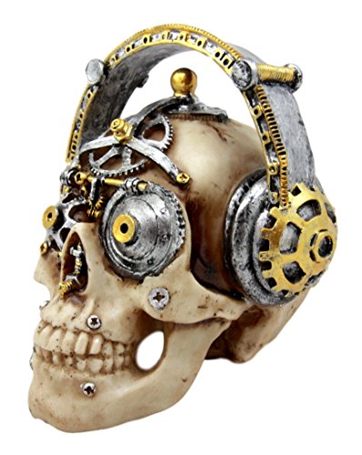 Ebros Steampunk Cyborg R&B Funk Music Fanatic with Headphone 5.75"L Figurine