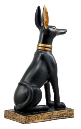 Sitting Ancient Egyptian God Anubis Jackal Dog Figurine 5"H God of The Afterlife
