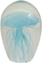 Ebros Art Glass Glow in The Dark Translucent Jellyfish & LED Base (Light Blue)