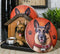 Canine Service Germen Shepherd Dog In Doghouse Coaster Set Holder And 4 Coasters