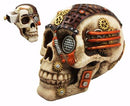 Steampunk Painted Gear Clockwork Skull Cyborg Decorative Jewelry Box Figurine
