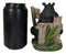 Rustic Western Forest Drunk Black Bear Smoking Pipe And Drinking Beer Figurine