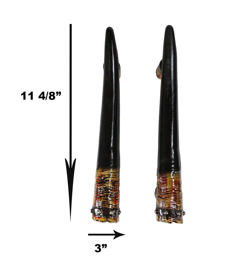 Set of 2 Rustic Western Buffalo Bison Ox Cattle Horns Barn Door Bar Pull Handles